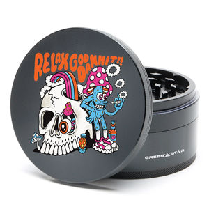 Green Star Creature Large 4-Piece Grinder - Style:Relax - Color:Black