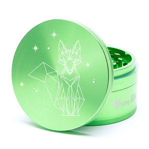 Green Star Creature Large 4-Piece Grinder - Style:Fancy Fox - Color:Green