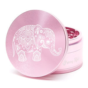 Green Star Creature Large 4-Piece Grinder - Style:Elephant - Color:Pink