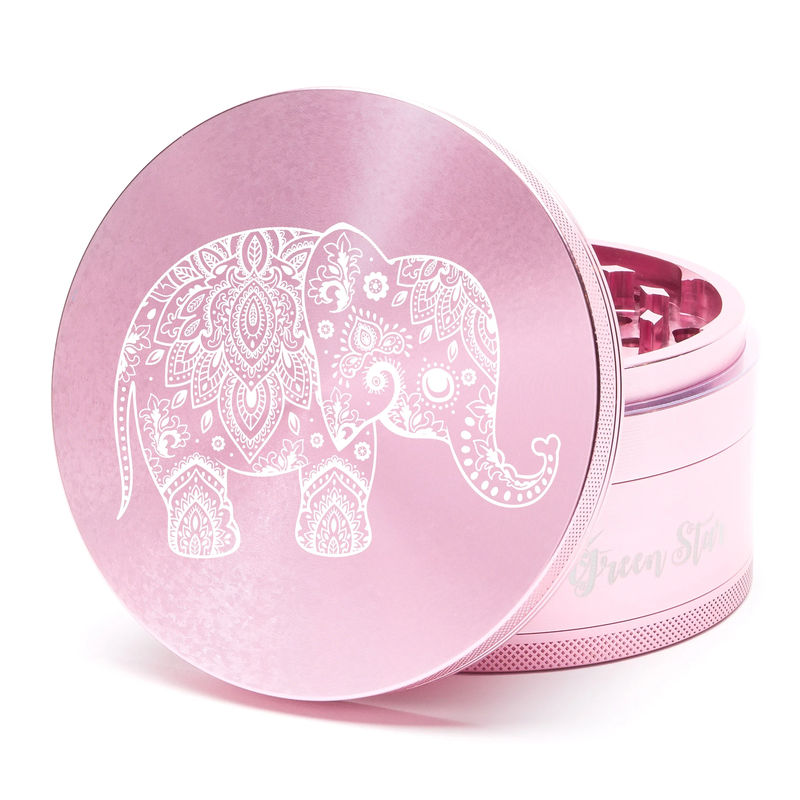 Green Star Creature Large 4-Piece Grinder - Style:Elephant - Color:Pink