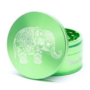 Green Star Creature Large 4-Piece Grinder - Style:Elephant - Color:Green