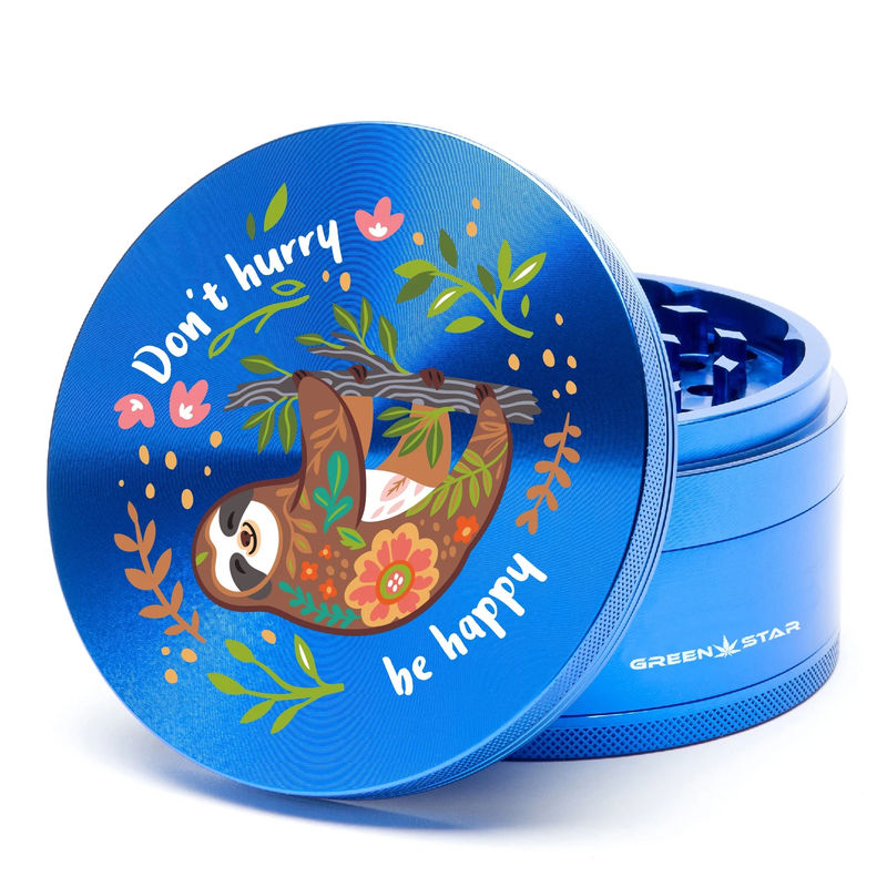 Green Star Creature Large 4-Piece Grinder - Style:Don't Hurry - Color:Blue