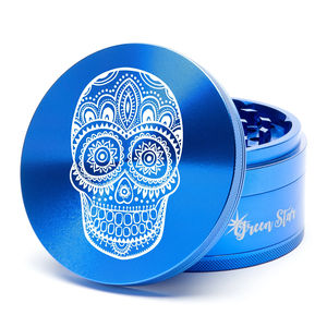 Green Star Creature Large 4-Piece Grinder - Style:Skull - Color:Blue