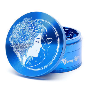 Green Star Creature Large 4-Piece Grinder - Style:Fairy Moon - Color:Blue