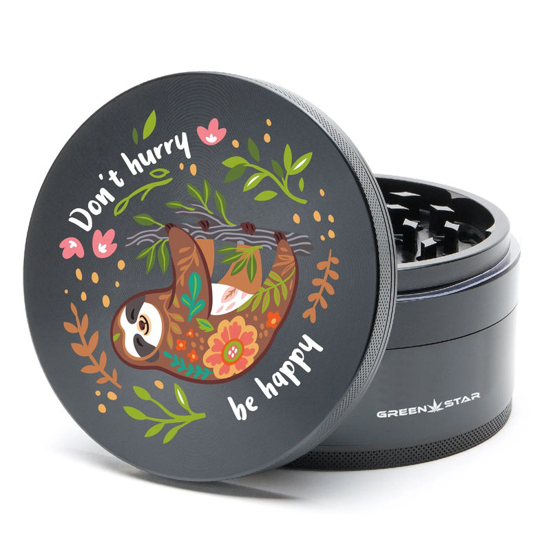 Green Star Creature Large 4-Piece Grinder - Style:Don't Hurry - Color:Black