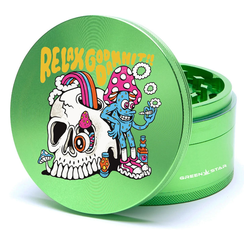 Green Star Creature Large 4-Piece Grinder - Style:Relax - Color:Green