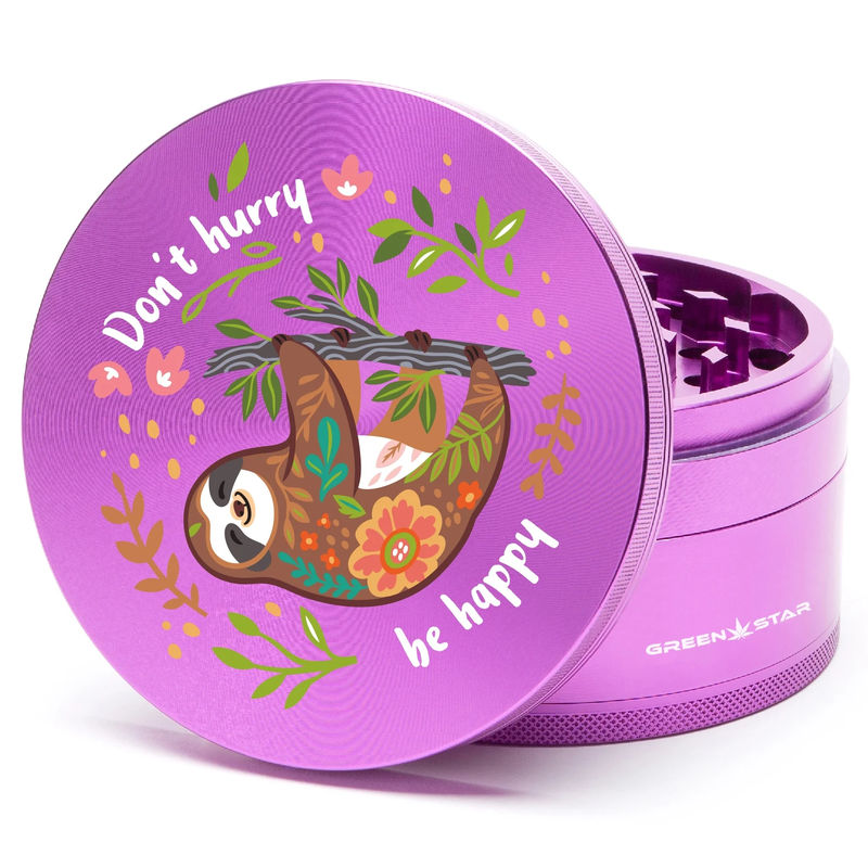Green Star Creature Large 4-Piece Grinder - Style:Don't Hurry - Color:Purple