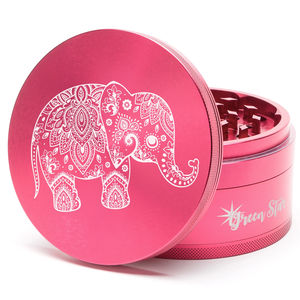 Green Star Creature Large 4-Piece Grinder - Style:Elephant - Color:Red