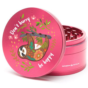 Green Star Creature Large 4-Piece Grinder - Style:Don't Hurry - Color:Red