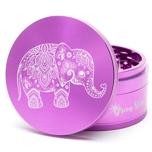 Green Star Creature Large 4-Piece Grinder - Style:Elephant - Color:Purple