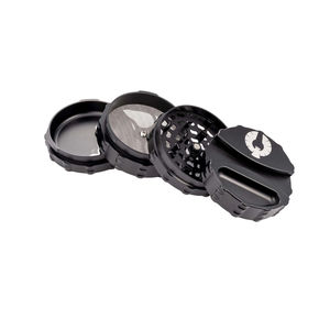 Phoenician Classic 4-Piece Grinders - Size:Large w/ Paperholder and Ashtray - Color:Black
