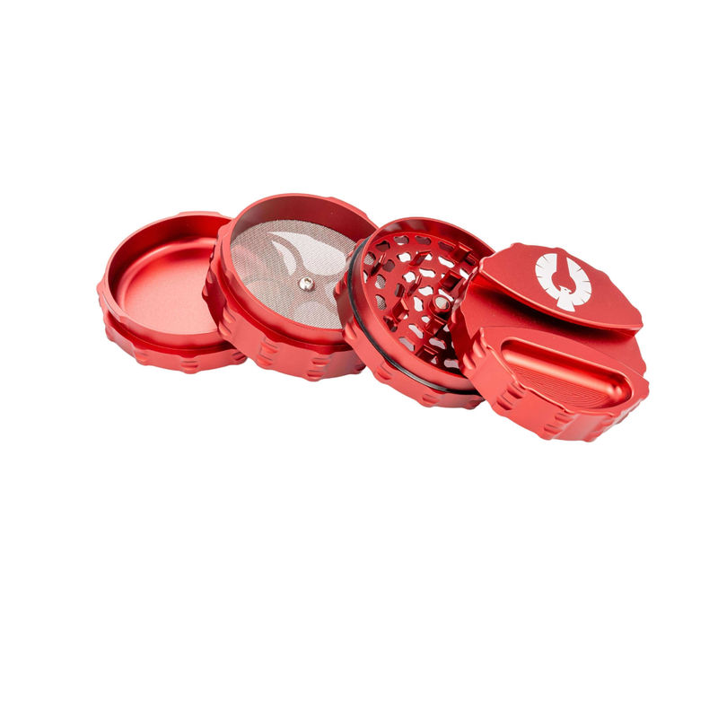 Phoenician Classic 4-Piece Grinders - Size:Large w/ Paperholder and Ashtray - Color:Red