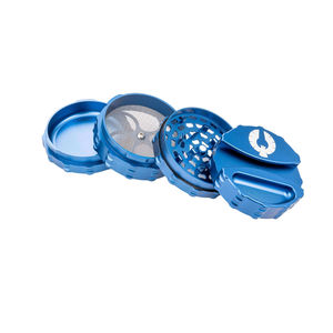 Phoenician Classic 4-Piece Grinders - Size:Large w/ Paperholder and Ashtray - Color:Blue