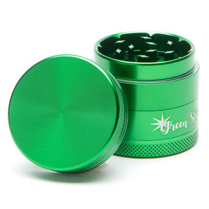 Green Star Novelty Medium 4-Piece Grinder - Style:Blank - Color:Green