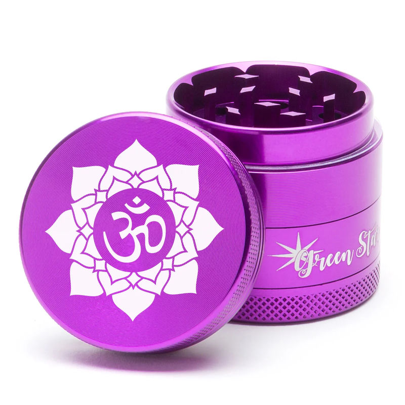 Green Star Novelty Medium 4-Piece Grinder - Style:OM - Color:Purple