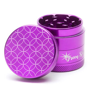 Green Star Novelty Medium 4-Piece Grinder - Style:Circles - Color:Purple