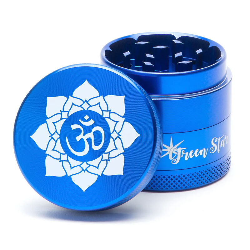 Green Star Novelty Medium 4-Piece Grinder - Style:OM - Color:Blue