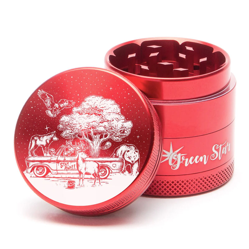 Green Star Novelty Medium 4-Piece Grinder - Style:Truck - Color:Red