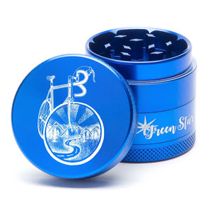 Green Star Novelty Medium 4-Piece Grinder - Style:Bicycle - Color:Blue