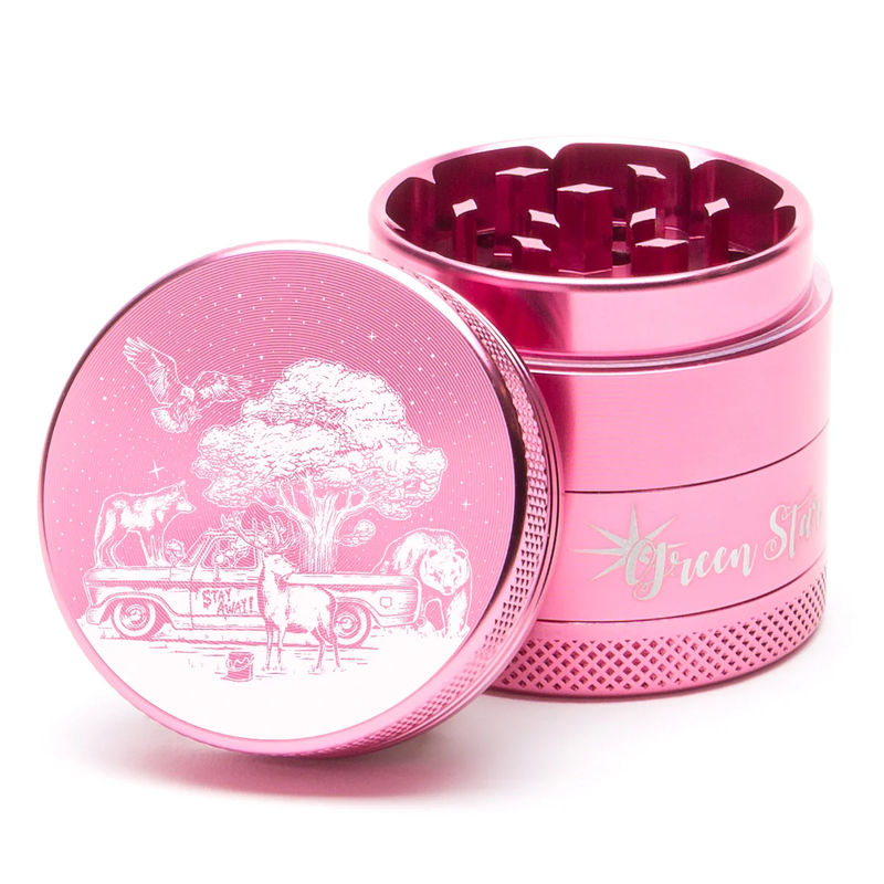 Green Star Novelty Medium 4-Piece Grinder - Style:Truck - Color:Pink