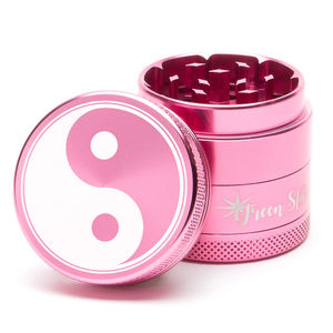 Green Star Novelty Medium 4-Piece Grinder - Style:Yin Yang - Color:Pink