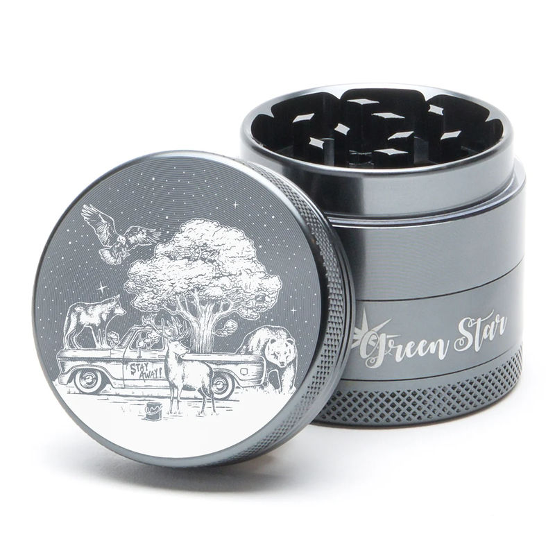 Green Star Novelty Medium 4-Piece Grinder - Style:Truck - Color:Grey