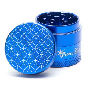 Green Star Novelty Medium 4-Piece Grinder - Style:Circles - Color:Blue