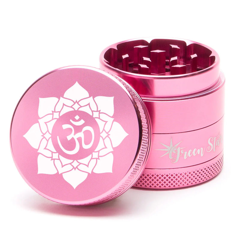 Green Star Novelty Medium 4-Piece Grinder - Style:OM - Color:Pink