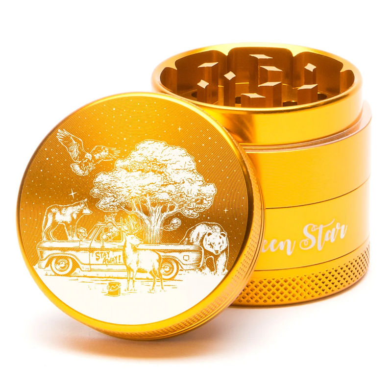 Green Star Novelty Medium 4-Piece Grinder - Style:Truck - Color:Gold