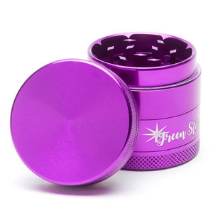 Green Star Novelty Medium 4-Piece Grinder - Style:Blank - Color:Purple