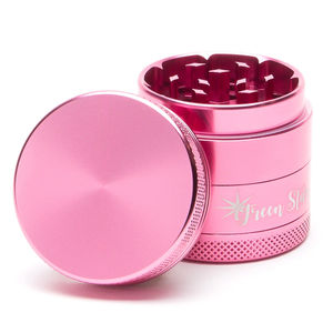 Green Star Novelty Medium 4-Piece Grinder - Style:Blank - Color:Pink
