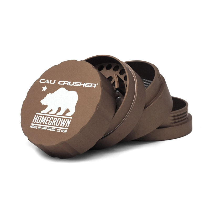 Cali Crusher Homegrown Large 4-Piece Grinder - Color:Brown