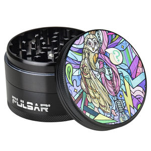 Pulsar 2.5” Metal 4-Piece Grinder - Multiple Designs! - Design:Robotic Owl
