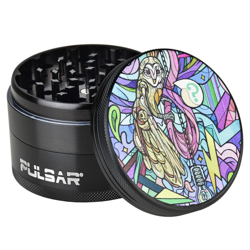 Pulsar 2.5” Metal 4-Piece Grinder - Multiple Designs! - Design:Robotic Owl