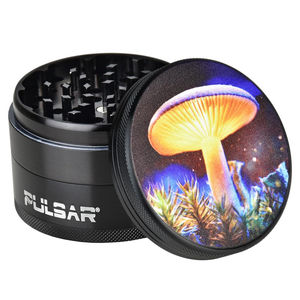 Pulsar 2.5” Metal 4-Piece Grinder - Multiple Designs! - Design:Mystical Mushroom