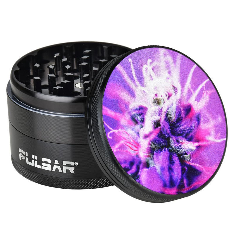 Pulsar 2.5” Metal 4-Piece Grinder - Multiple Designs! - Design:Flowering