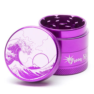 Green Star Scenic Medium 4-Piece Grinder - Style:Wave - Color:Purple