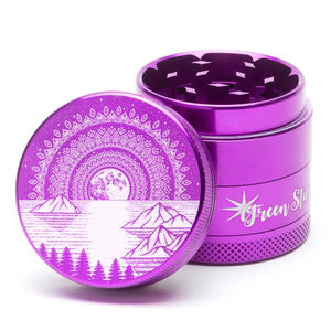 Green Star Scenic Medium 4-Piece Grinder - Style:Mountain Mandala - Color:Purple