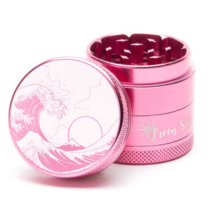 Green Star Scenic Medium 4-Piece Grinder - Style:Wave - Color:Pink