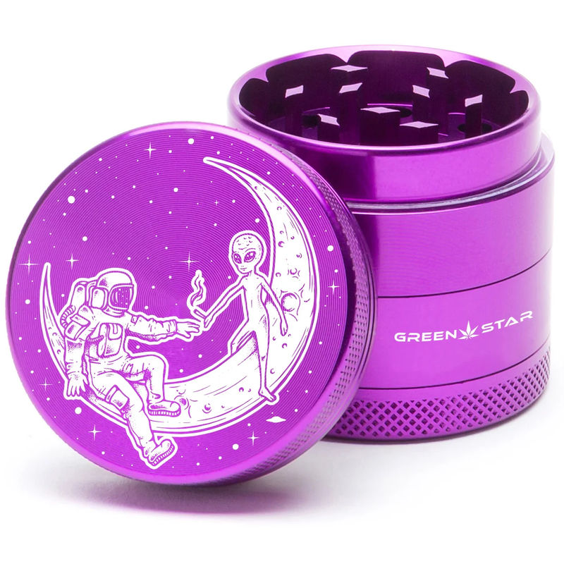 Green Star Scenic Medium 4-Piece Grinder - Style:Best Buds Universe - Color:Purple