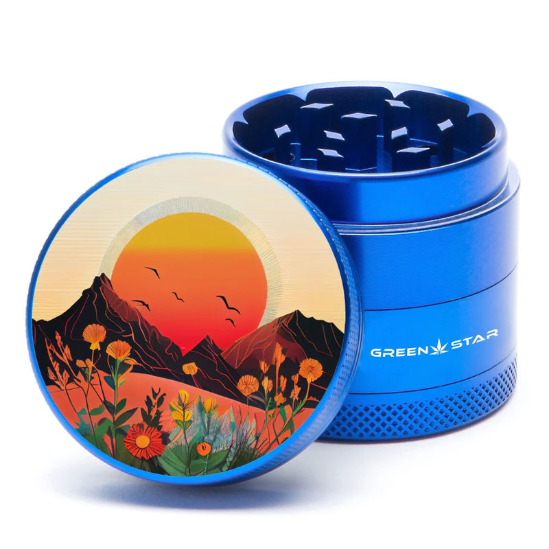 Green Star Scenic Medium 4-Piece Grinder - Style:Spring Sunset - Color:Blue