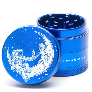 Green Star Scenic Medium 4-Piece Grinder - Style:Best Buds Universe - Color:Blue