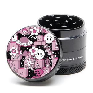 Green Star Scenic Medium 4-Piece Grinder - Style:Block Trip - Color:Black