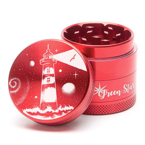 Green Star Scenic Medium 4-Piece Grinder - Style:Lighthouse - Color:Red