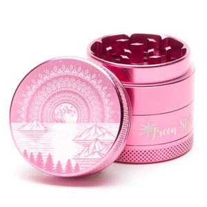 Green Star Scenic Medium 4-Piece Grinder - Style:Mountain Mandala - Color:Pink
