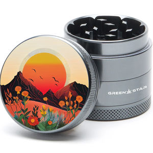 Green Star Scenic Medium 4-Piece Grinder - Style:Spring Sunset - Color:Grey
