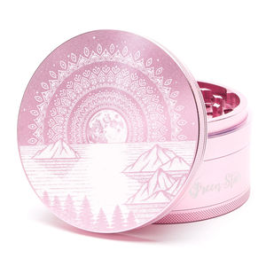 Green Star Scenic Large 4-Piece Grinder - Style:Mountain Mandala - Color:Pink