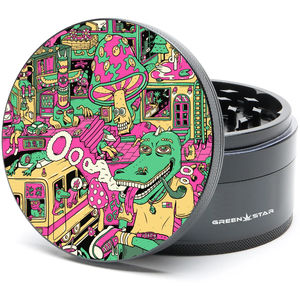 Green Star Scenic Large 4-Piece Grinder - Style:Chilled Out - Color:Black