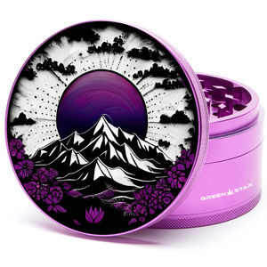 Green Star Scenic Large 4-Piece Grinder - Style:Purple Mountain Mandala - Color:Purple