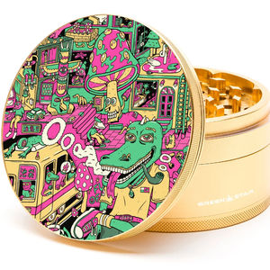 Green Star Scenic Large 4-Piece Grinder - Style:Chilled Out - Color:Gold
